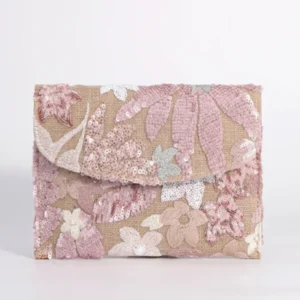 Embroidery Bag Straw Envelope Clutch Sequins Floral