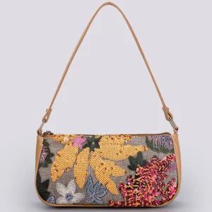 Sequins Embroidery Bag Floral Pattern Summer Shoulder